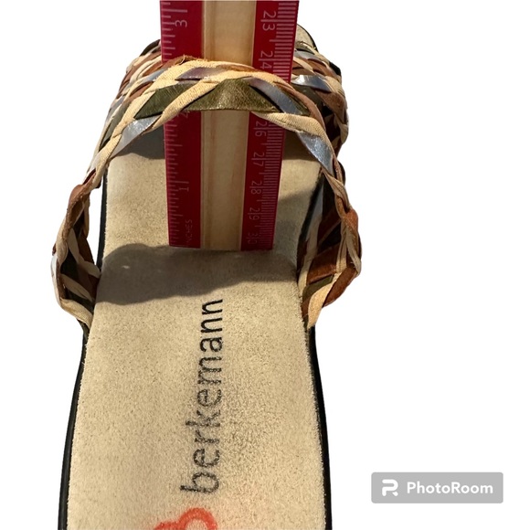 BERKEMANN TREIST MULTI-COLORED DOUBLE BRAIDED STRAP SLIDES MULES SANDALS Sz8 - Picture 11 of 12